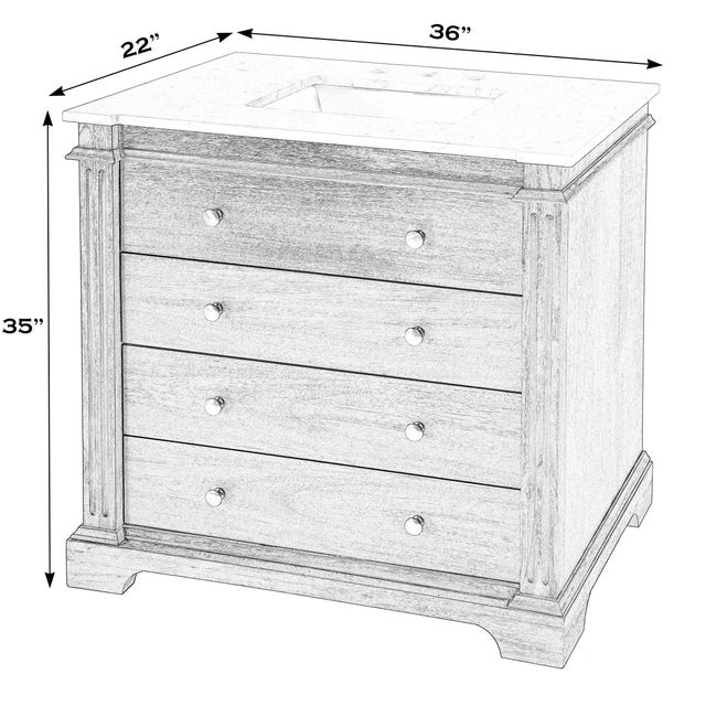 Transitional Hanson 36" Single Sink Bathroom Vanity Set, Brown For Sale - Image 3 of 9