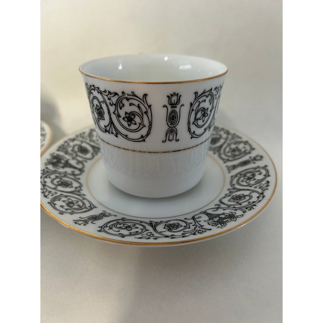 Mid-Century Modern Vintage Coventry Fine China Japan Laurent 653 Cups & Sauces S-4 For Sale - Image 3 of 5