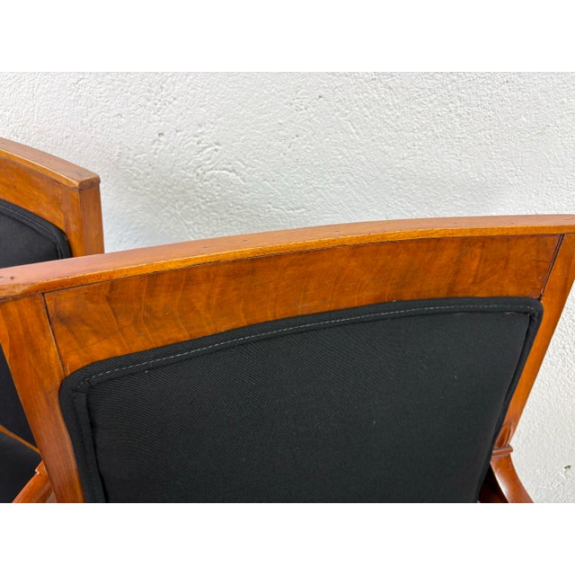 Early 19th Century Antique Scandinavian Biedermeier Armchairs/a Pair For Sale - Image 5 of 12