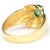 Marvel at this yellow gold dome ring as it caresses your finger. At its center is an oval emerald with a stunning moss...