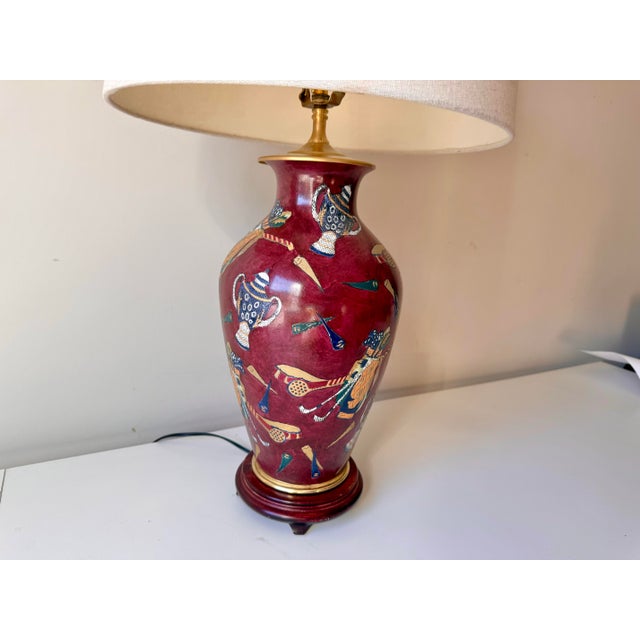 Ceramic Late 20th Century Wildwood Golf Bag Porcelain Table Lamp For Sale - Image 7 of 10