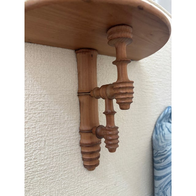 Wood Antique 19th Century French Faux Bamboo Wall Bracket Shelf For Sale - Image 7 of 12