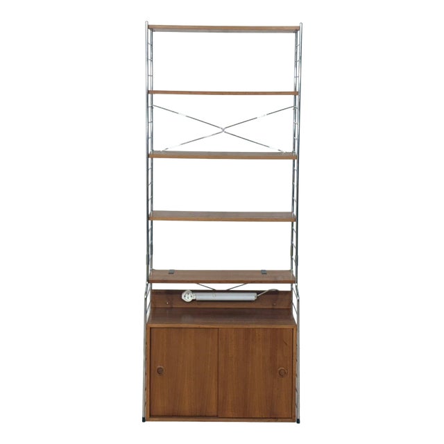 Mid-Century Teak String Continental Bookcase by Nils Strinning, 1960s For Sale