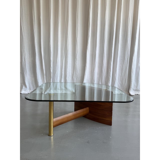 Mid-Century Modern Walnut and Glass Coffee Table by Hainke, 1970s For Sale - Image 15 of 16