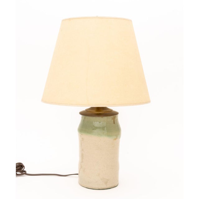 Modern Glazed Stoneware Table Lamp For Sale - Image 4 of 7