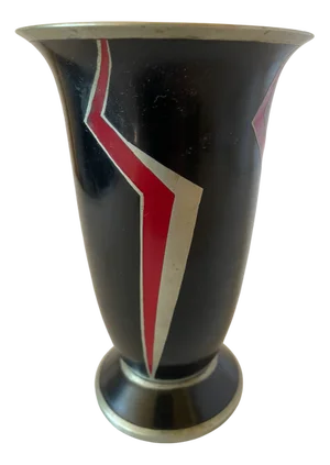 Art Deco Geometric Dinanderie Vase, France, 1920s