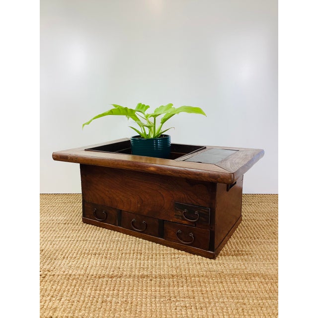 Antique Asian Wood Hibachi / Side Table or Planter For Sale - Image 4 of 9
