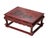 1990s Vintage Distressed Red White Cranes Pine Graphic Rectangular Stand Table For Sale - Image 5 of 12