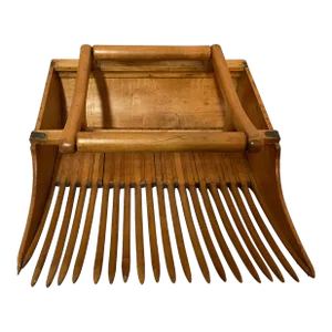 Authentic 1900s Antique American Maple Wood Cranberry Rake From Cape Cod Massachusetts