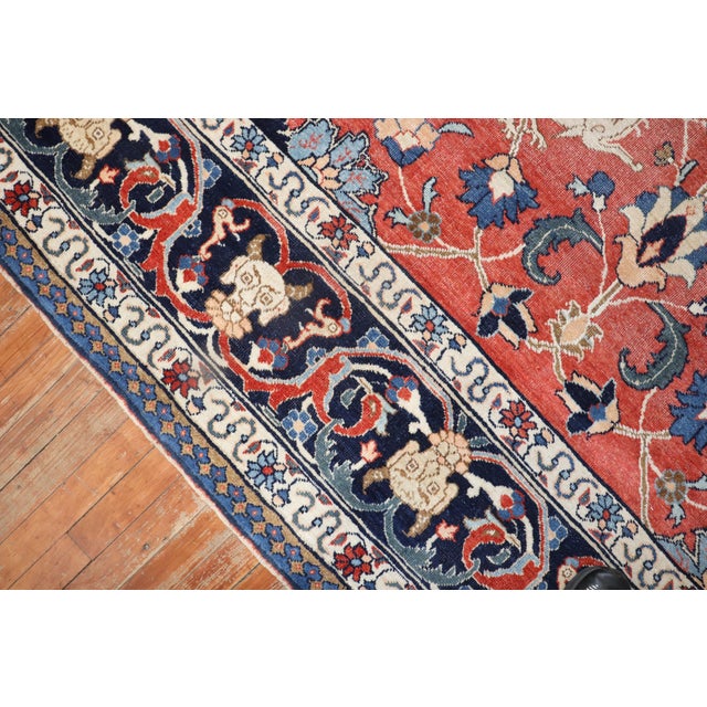 Red Early 20th Century Persian Tabriz Hunting Animal Pictorial Rug For Sale - Image 8 of 18