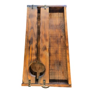 Industrial Wooden Wine Glass Holder For Sale