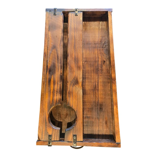 Industrial Wooden Wine Glass Holder For Sale