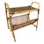 Mid-century Italian rattan and bamboo side table with a glass top and magazine rack, 1950s. Handcrafted. Top height 49 cm
