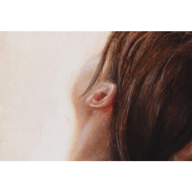 And Then There Was Quiet by Ken Cunningham | Oil on cradled panel Portrait of a woman with braided hair. For Sale - Image 4 of 5
