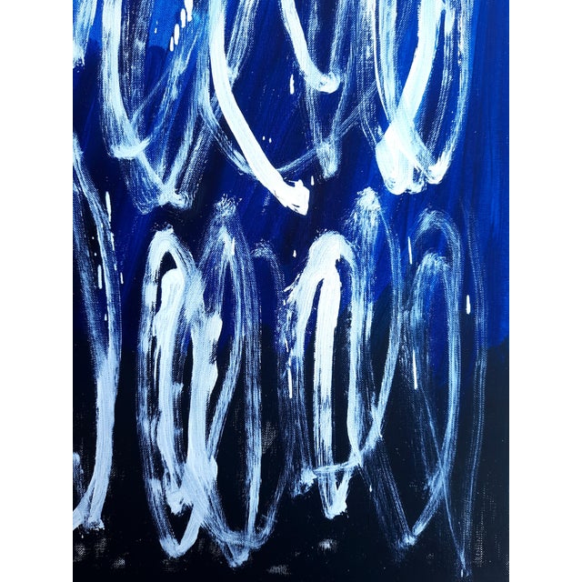 19.6" X 25.5" - Cy Twombly Inspired Abstract Original Oil Painting, Unframed For Sale - Image 4 of 9