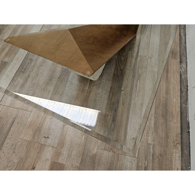 Valentino Coffee Table in Glass, Wood and Travertine by Cattelan Italia, 1990 For Sale - Image 12 of 13
