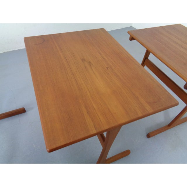 Danish Teak Nesting Tables, 1960s, Set of 3 For Sale - Image 13 of 18