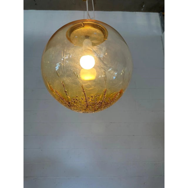 1980s Amber Murano Glass Pendant Light attributed to La Murrina, 1980s For Sale - Image 5 of 9