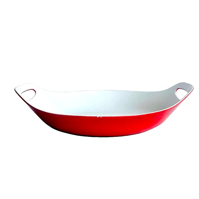 Mid-Century Modern Mid 20th Century Copco Red Paella Pan Designed by Michael Lax For Sale - Image 3 of 10