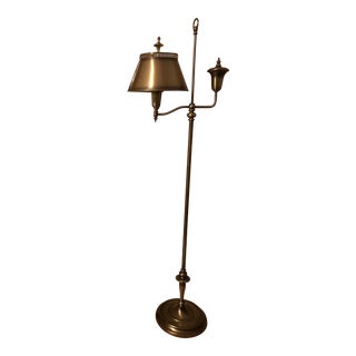 Vintage Brass Toleware Floor Lamp For Sale