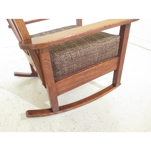 Vintage Quaint Stickley Mission Oak Rocking Chair Chairish