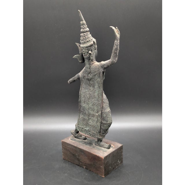 Early 20th Century Bronze Thai/Siamese Apsara Dancing Statue For Sale - Image 4 of 9