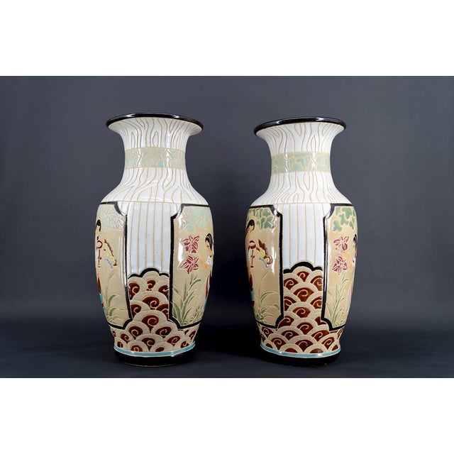 Pair of Glazed Stoneware Baluster Vases, Bien Hoa, Art Deco, Indochina, Circa 1930 Origin: Bien Hoa, Indochina (Vietnam),...