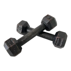 Antique 1930s Cast Iron Dumbbells 5 Lbs Each by York Company Pa Usa, a Pair