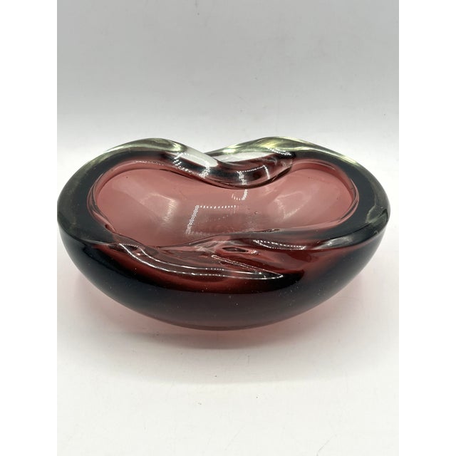 Mid 20th Century MCM Murano Sommerso Glass Geode Catchall For Sale - Image 5 of 14