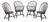 Set of 4 Black Windsor Style Dining Room Chairs For Sale