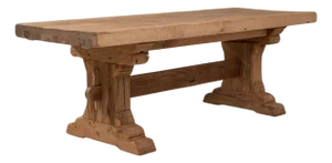 20th Century French Oak Trestle Dining Table