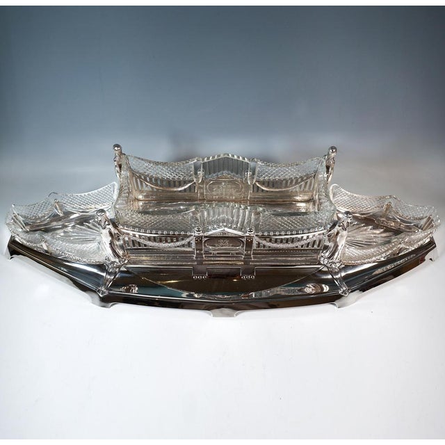 Large Silver Planter with 3 Glass Inserts from Wilkens & Sons, Germany, 1906 For Sale - Image 3 of 15
