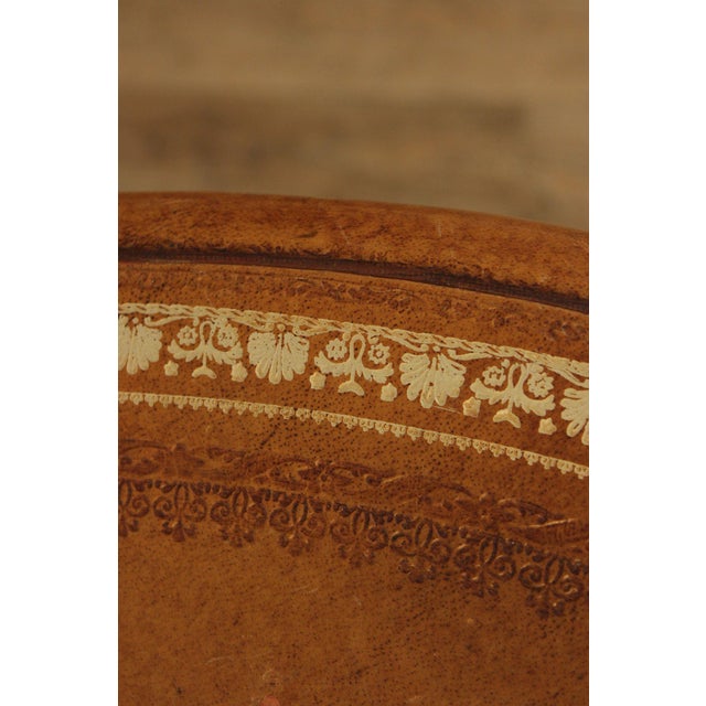 Wood Maitland Smith Leather Wrapped Oval Executive Partners Desk For Sale - Image 7 of 18