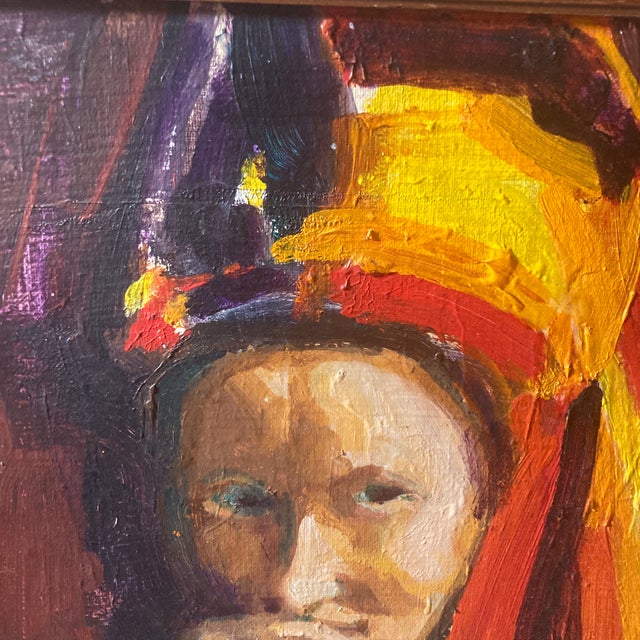 1960s Archival c.1960/1973 Donna Sheehan Expressionist Female Portrait Painting (With Studio Ephemera) For Sale - Image 5 of 12