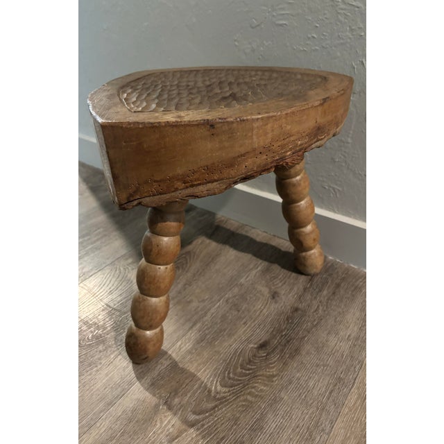 An extraordinary 19th century French stool, remarkable for the striking shield-like shape of its top—sculptural,...