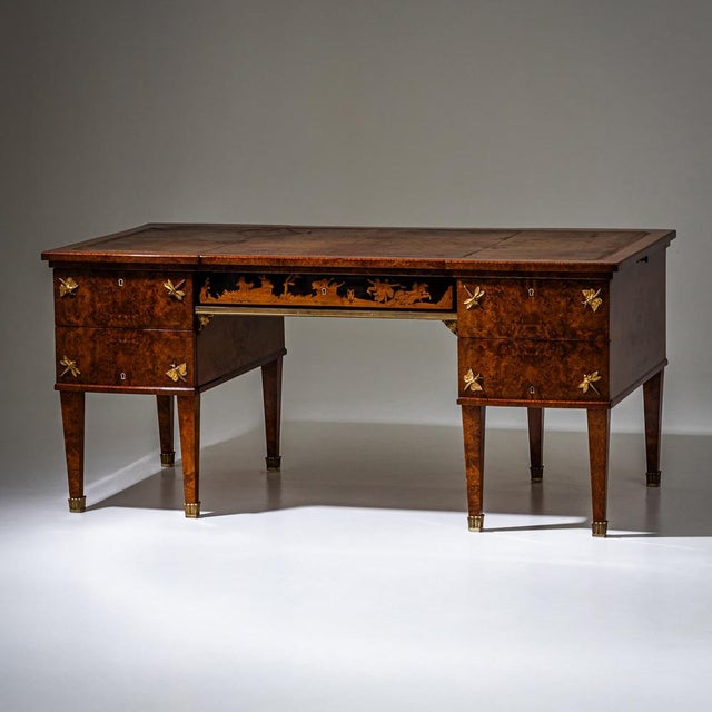 1900 - 1909 Antique Italian Thuya Burl Desk, 1900 For Sale - Image 5 of 14