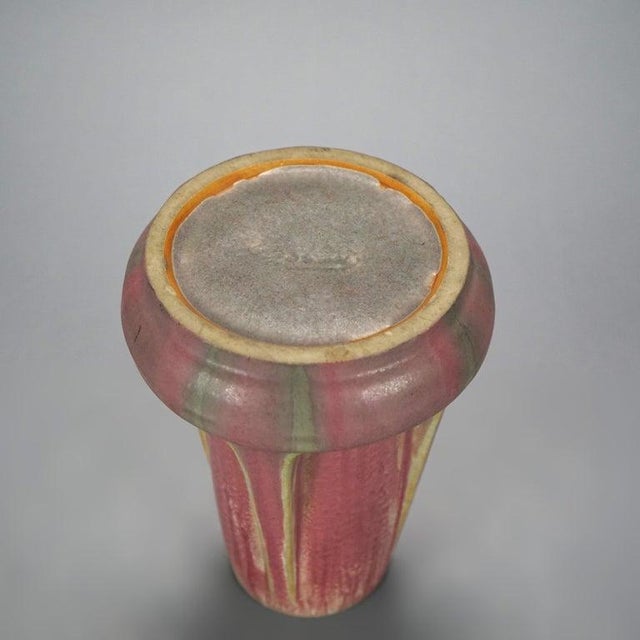 Antique Arts & Crafts Fulper Art Pottery Buttress Vase Circa 1920 For Sale - Image 6 of 6