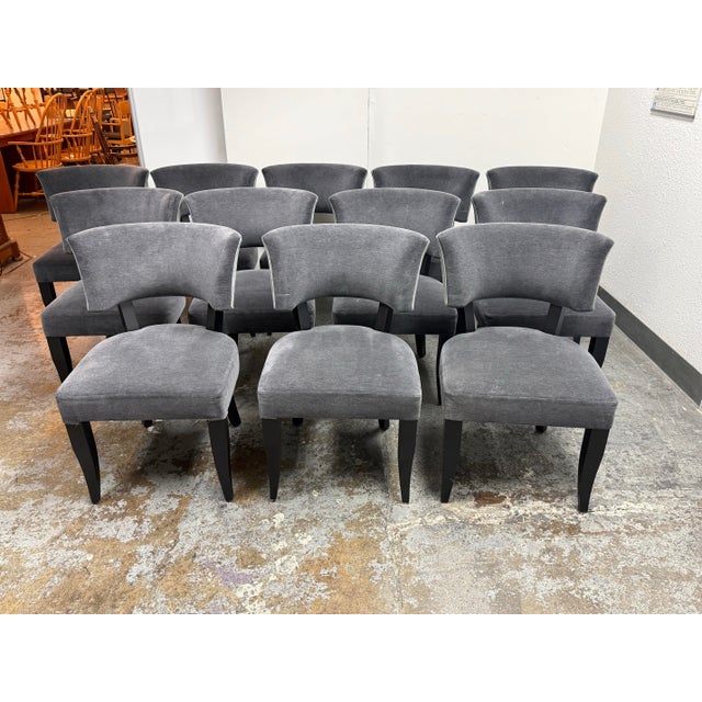 Design Plus Gallery presents a Set of Twelve Bespoke Klismos Style Dining Chairs from Galero Custom Furniture. Inspired by...
