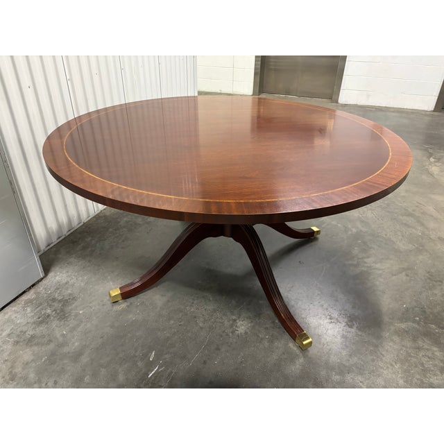 Traditional Late 20th Century Mahogany Round Dining Table by Councill Furniture For Sale - Image 3 of 12