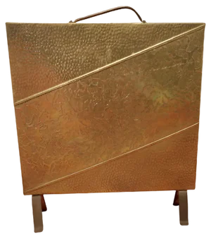 Art Deco Beaten Brass Fire Screen, 1920