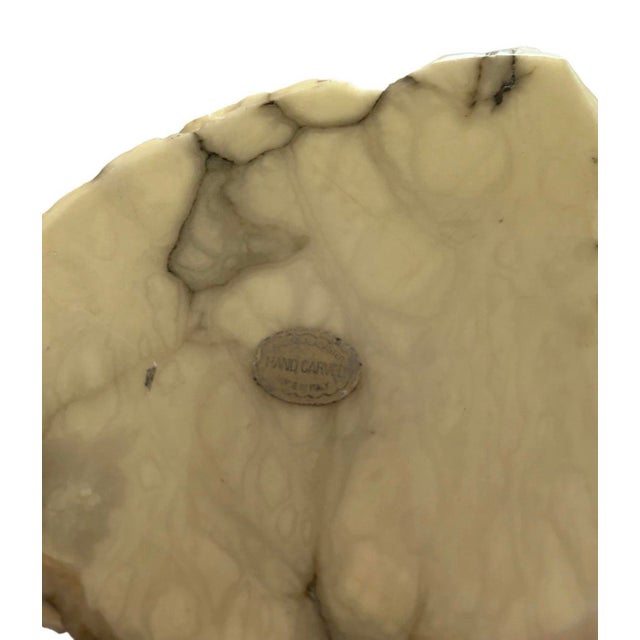 1950s Vintage Italian Mid-Century Modern Hand Carved and Polished Yellow-Cream Alabaster Ashtray/ Catchall For Sale - Image 5 of 5