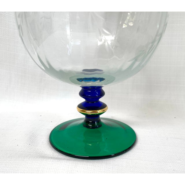 Art Nouveau Early 20th Century Antique Glass Ewers - a Pair For Sale - Image 3 of 10