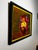 Vintage Mid Century Impressionist "Poppy" Floral Still Life Original Oil Framed Painting in Bottle Green, Dark Pink & Canary Yellow For Sale - Image 10 of 12