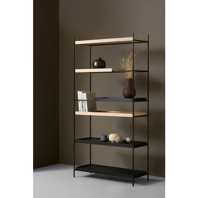 High Oak and Black Tray Shelf VII by Hanne Willmann For Sale - Image 4 of 12