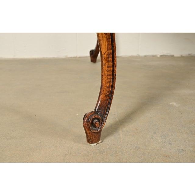 Henredon French Provincial Louis XV Carved Walnut Extension Dining Table With Parquet Top For Sale - Image 12 of 15