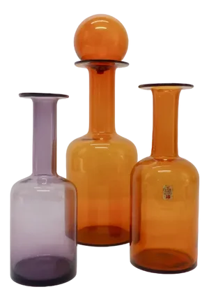 Scandinavian Bottles by Otto Brauer for Holmegaard, 1960s, Set of 3