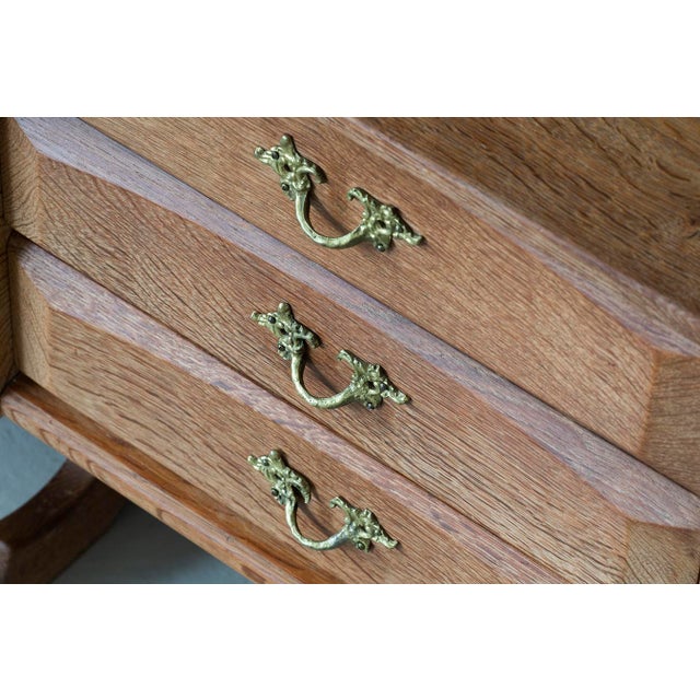 Brutalist Oak Wall Unit by Henning Kjærnulf, 1970s, Set of 6 For Sale - Image 6 of 18