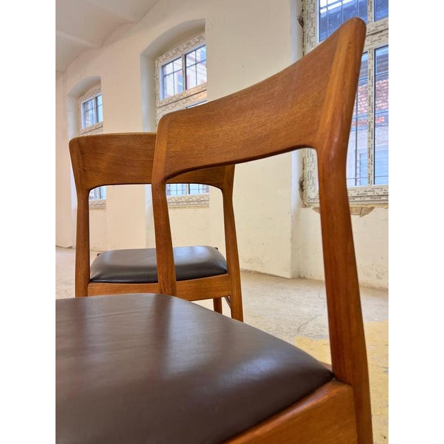 Chairs in Teak and Leather by Henning Kjærnulf for Korup Stolefabrik, Set of 4 For Sale - Image 6 of 11