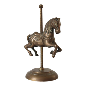 Vintage Solid Brass Carousel Horse Figurine