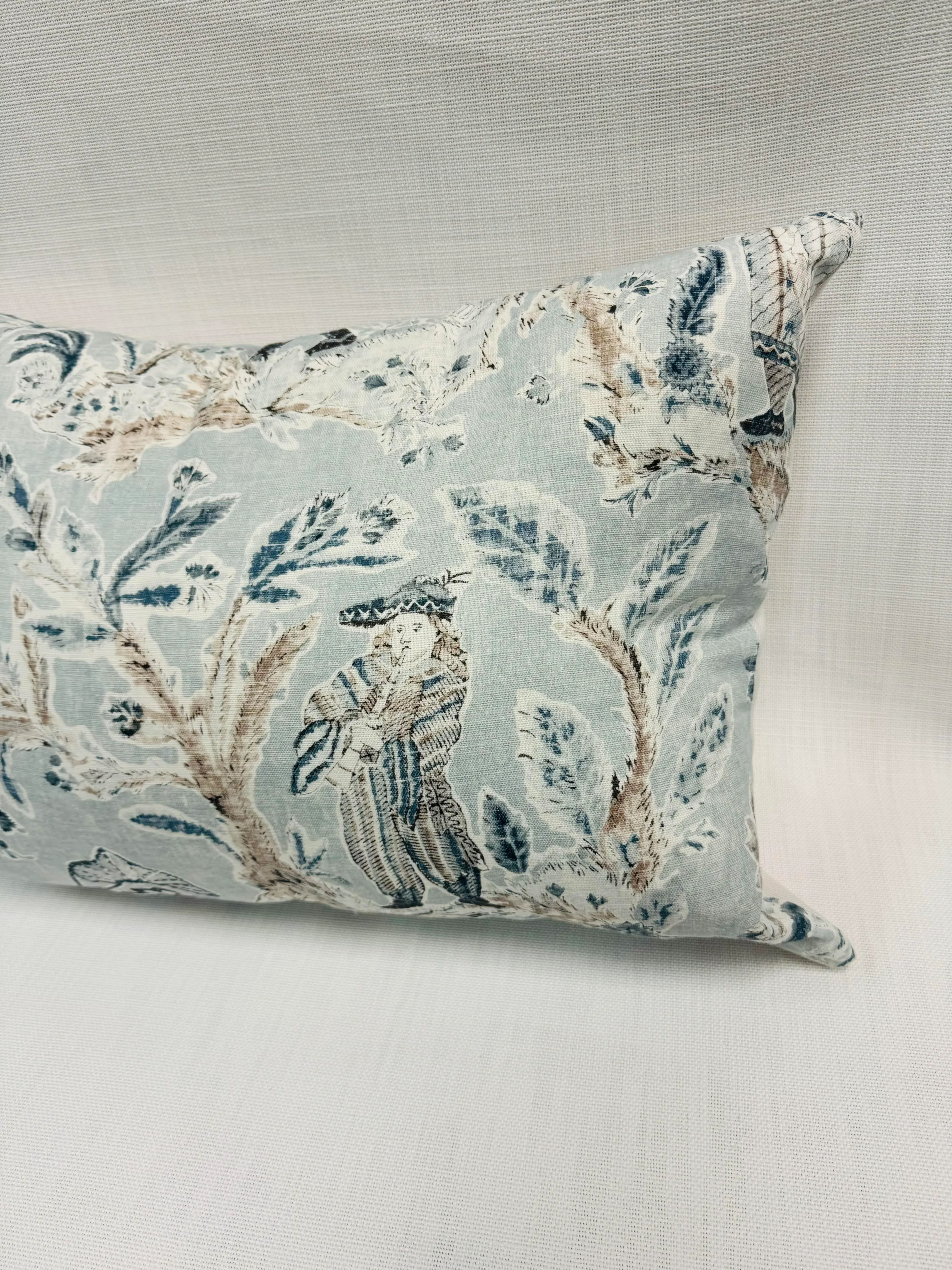 Tissu Thibaut Royale Toile Aqua - 1 1/2 Yards - Lin/Coton - Pour Rideaux/Coussin
